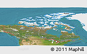 Satellite Panoramic Map of Canada, single color outside