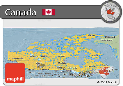 Savanna Style Panoramic Map of Canada