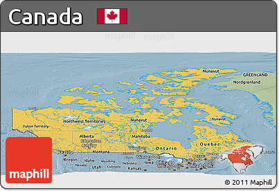 Savanna Style Panoramic Map of Canada