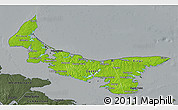 Physical 3D Map of Prince Edward Island, darken, semi-desaturated