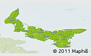 Physical 3D Map of Prince Edward Island, lighten
