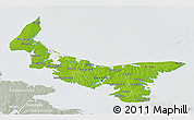 Physical 3D Map of Prince Edward Island, lighten, semi-desaturated