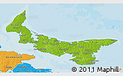Physical 3D Map of Prince Edward Island, political outside