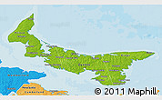 Physical 3D Map of Prince Edward Island, political shades outside
