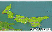 Physical 3D Map of Prince Edward Island, satellite outside