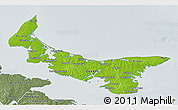 Physical 3D Map of Prince Edward Island, semi-desaturated