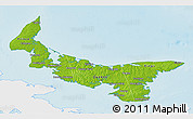 Physical 3D Map of Prince Edward Island, single color outside