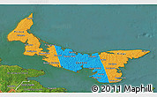 Political 3D Map of Prince Edward Island, satellite outside
