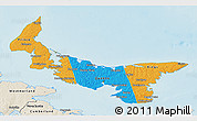 Political 3D Map of Prince Edward Island, shaded relief outside