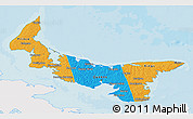 Political 3D Map of Prince Edward Island, single color outside