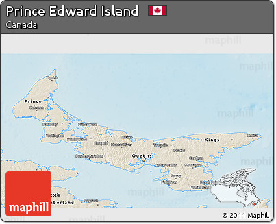 Shaded Relief 3D Map of Prince Edward Island