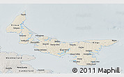 Shaded Relief 3D Map of Prince Edward Island, semi-desaturated