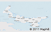 Silver Style 3D Map of Prince Edward Island, single color outside