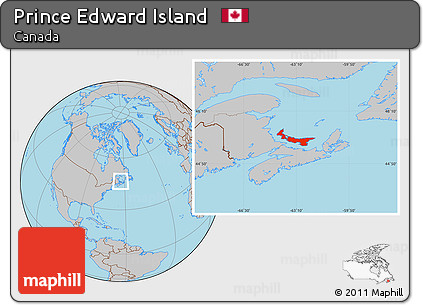 Gray Location Map of Prince Edward Island