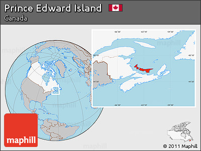 Gray Location Map of Prince Edward Island, highlighted country