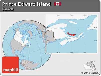 Gray Location Map of Prince Edward Island, highlighted country
