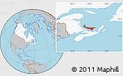 Gray Location Map of Prince Edward Island, highlighted country