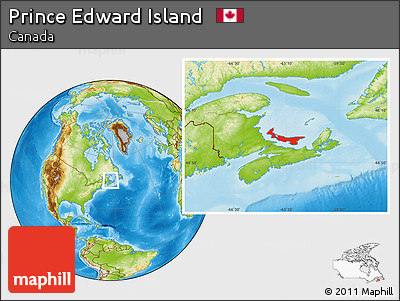 Physical Location Map of Prince Edward Island