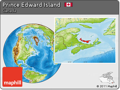 Physical Location Map of Prince Edward Island