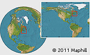 Satellite Location Map of Prince Edward Island, within the entire country