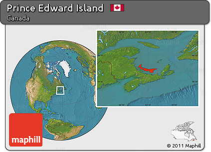 Satellite Location Map of Prince Edward Island