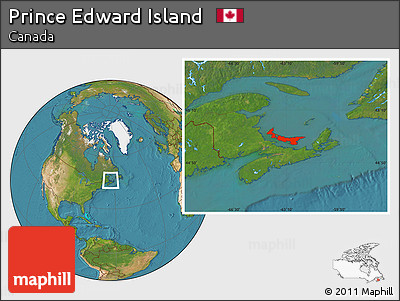Satellite Location Map of Prince Edward Island
