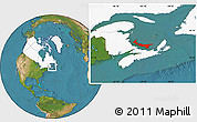 Satellite Location Map of Prince Edward Island, highlighted country