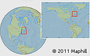 Savanna Style Location Map of Prince Edward Island, within the entire country, hill shading