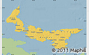 Savanna Style Map of Prince Edward Island, single color outside