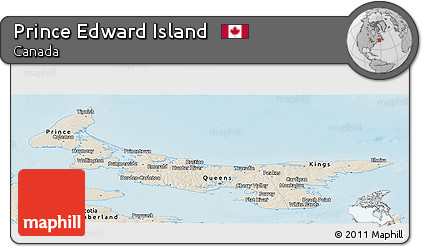 Shaded Relief Panoramic Map of Prince Edward Island