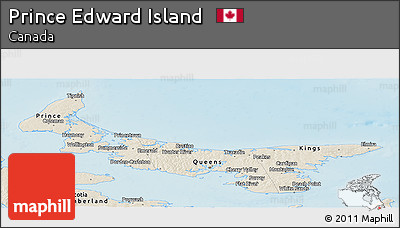 Shaded Relief Panoramic Map of Prince Edward Island