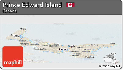 Shaded Relief Panoramic Map of Prince Edward Island, lighten