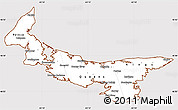 Classic Style Simple Map of Prince Edward Island, cropped outside