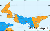 Political Simple Map of Prince Edward Island, political shades outside