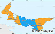 Political Simple Map of Prince Edward Island, single color outside