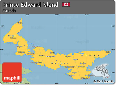 Savanna Style Simple Map of Prince Edward Island