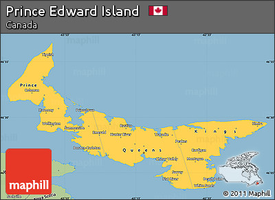 Savanna Style Simple Map of Prince Edward Island