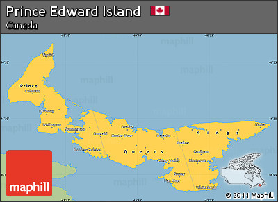 Savanna Style Simple Map of Prince Edward Island, single color outside