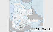 Gray 3D Map of Quebec, single color outside