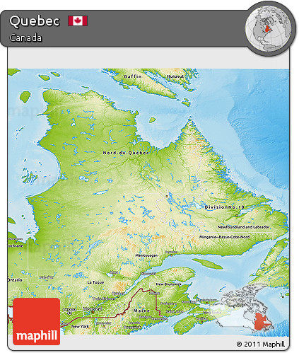 Physical 3D Map of Quebec