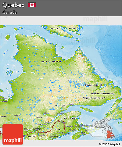 Physical 3D Map of Quebec