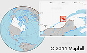 Gray Location Map of Charlevoix, highlighted country