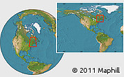 Satellite Location Map of Charlevoix, within the entire country