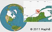 Satellite Location Map of Charlevoix, highlighted country