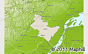 Shaded Relief Map of Joliette, physical outside