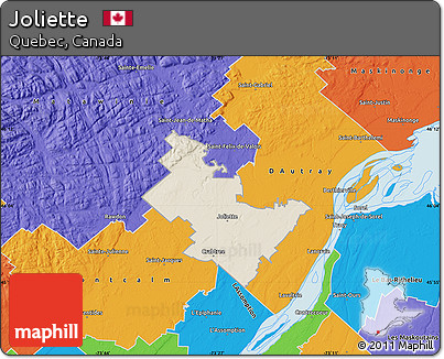 Shaded Relief Map of Joliette, political outside