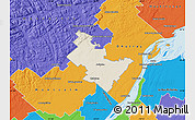 Shaded Relief Map of Joliette, political outside