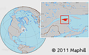 Gray Location Map of La Haute-Gaspésie