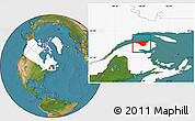 Satellite Location Map of La Haute-Gaspésie, highlighted country
