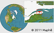 Satellite Location Map of La Haute-Gaspésie, highlighted parent region